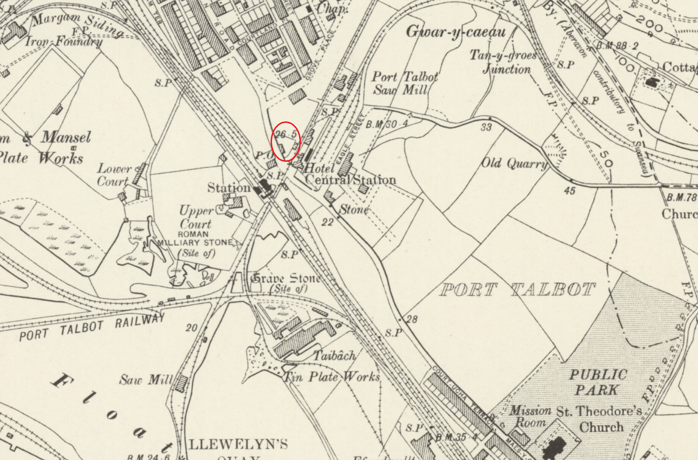 1897 map showing site of Grand Hotel